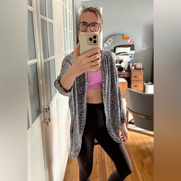 Free People Open Knit Cardigan - One Size - Black and White - Picture 1 of 8